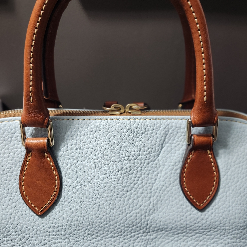 Dooney & Bourke Light Blue and Tan Satchel - Picture 6 of 9